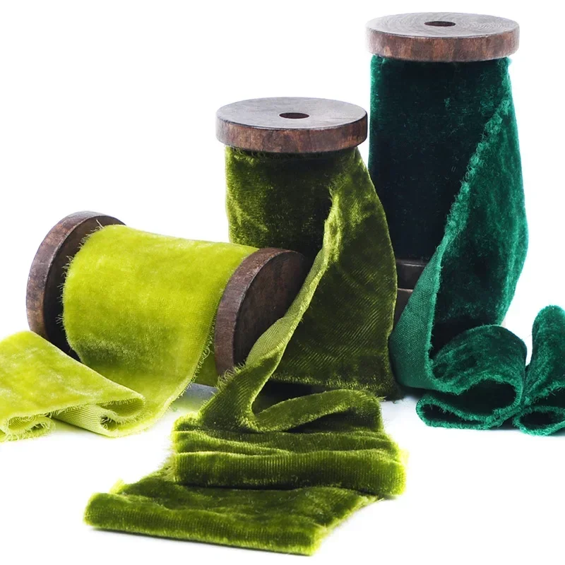 

Бархатная лента 4/6 см, необработанная отделка краев, ленты с бахромой ручной работы, «сделай сам», букеты для торта, фотоальбом, без деревянной катушки