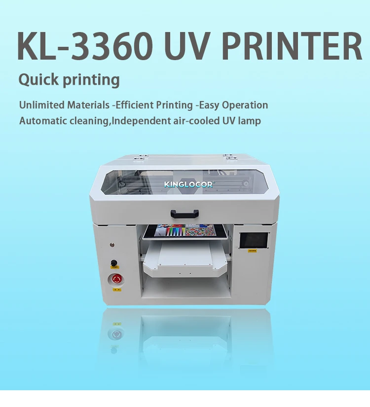 아름다운 소형 평판 UV 프린터 33*60cm 평면 인쇄 저렴한 가격 고품질 A3 A2 UV 프린터 XP600/TX800/HD3200 헤드