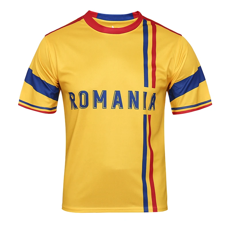 Soccer jersey Romania quick dry men football wear adult short sleeve training shirt for team and club