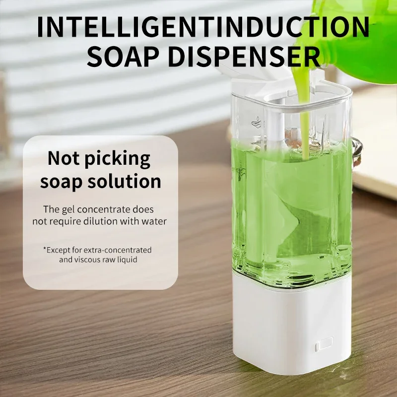 550ml Kitchen Automatic Liquid Soap Dispenser USB Rechargeable AutoSensing Touchless Hand Sanitizer Dispenser Bathroom Dispenser