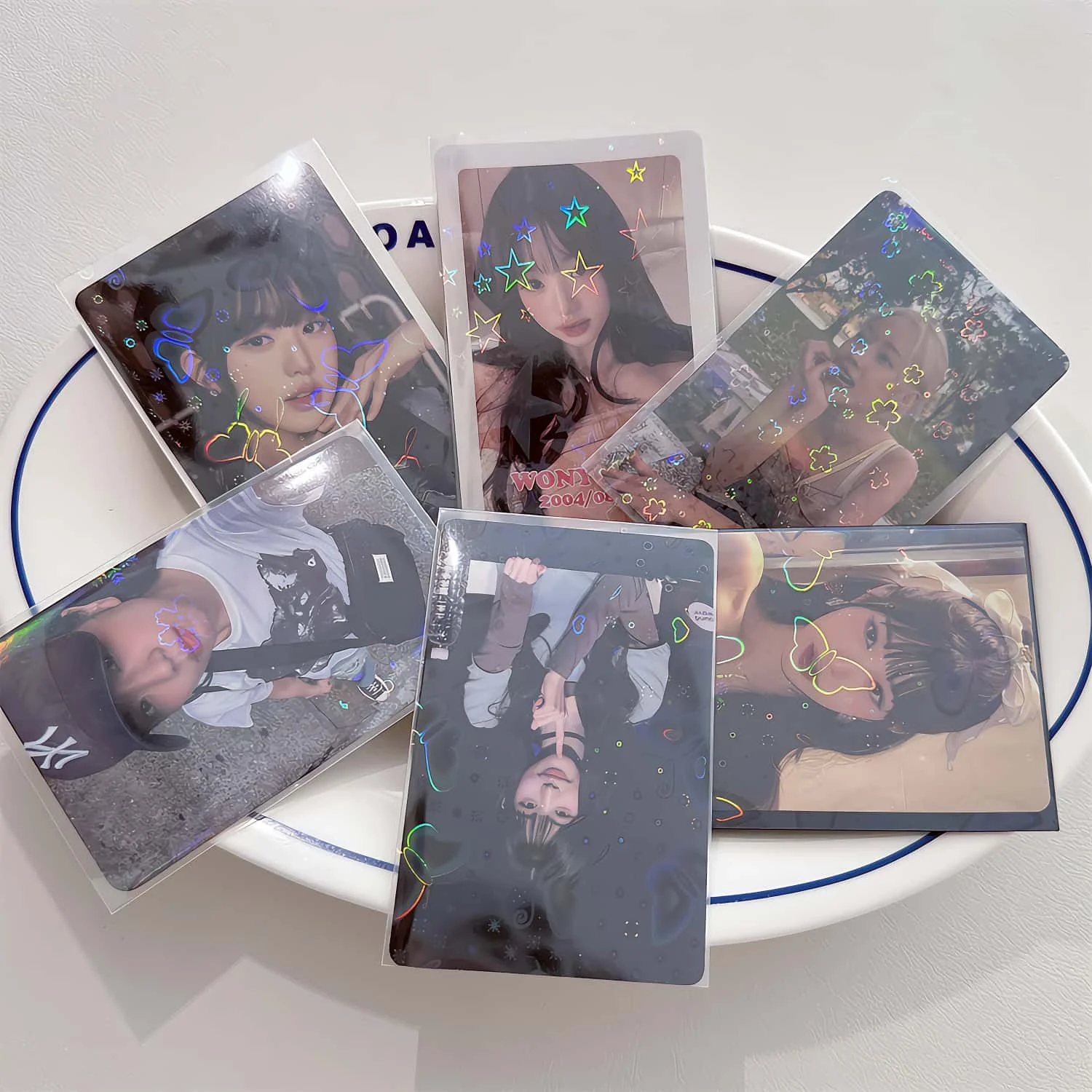 40PCS Holographic Card Sleeves - Eco-Friendly Toploaders - Sakura, Butterfly, Star & Snowflake Designs for KPOP Photocards 2