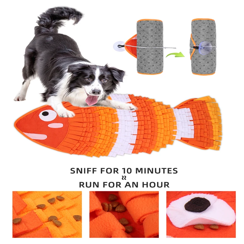 

Dogs Sniffing Training Toy Polar Fleece Washable Fish Style Dog Puppy Feeding Training Educational Toy Pet Supplies