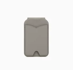 Magnetic Wallet Stand with Mirror and Adjustable Leather Kickstand Card Holder (Dark gray)