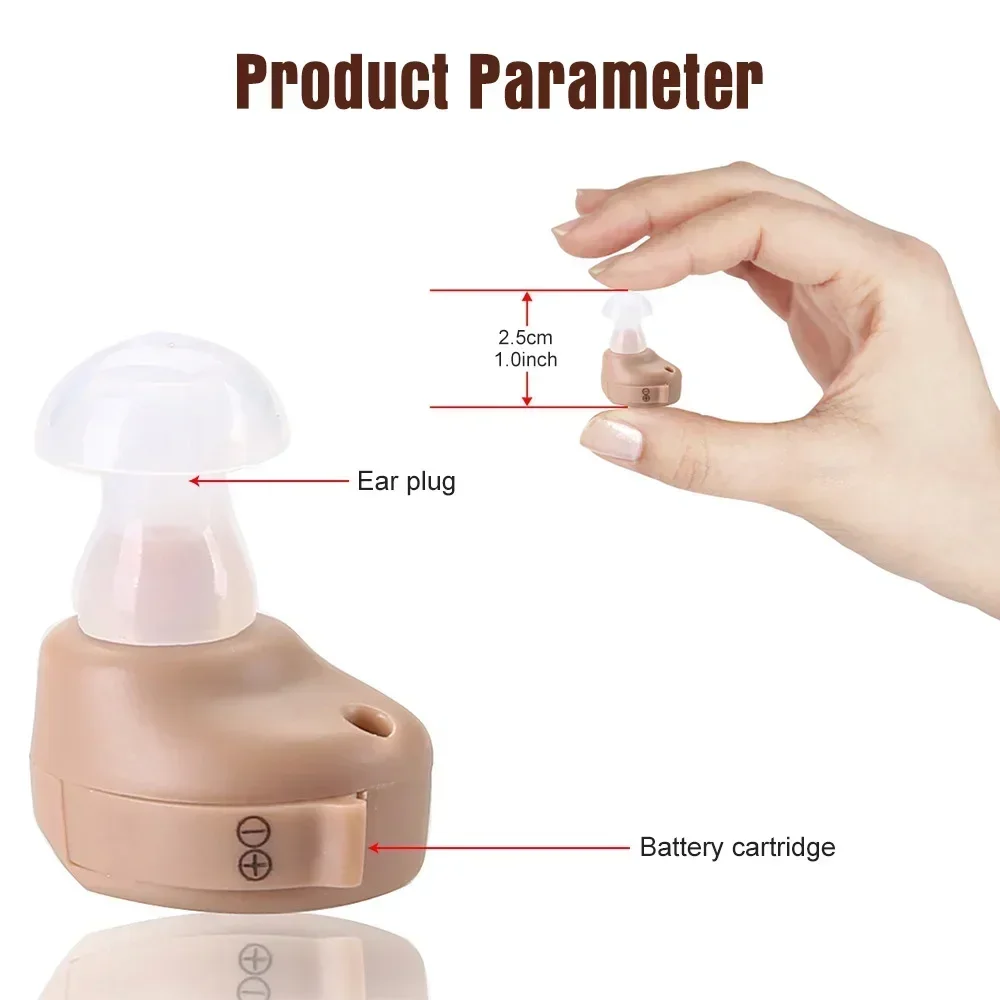 Hearing Aids Mini Ear Voice Amplifier Adjustable Tone Sound Amplifier Device Elderly In-Ear hearing aid