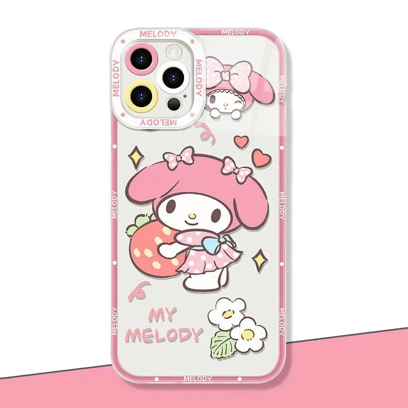Cartoon Kuromi Melody Phone Case For iPhone 16 15 14 Pro Max