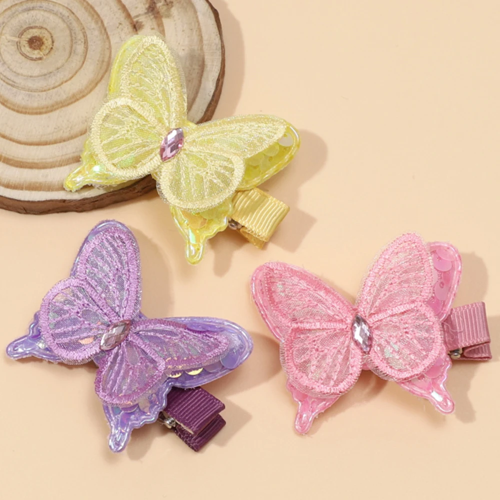 50pc/lot Lace Embroidered Butterfly Bow Baby Girl Hair Clips Hairpins for chirdren Baby Hair Accessories Lace Barrettes Kids