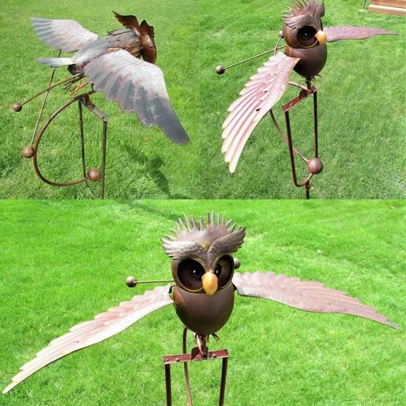 

Home Jumbo Kinetic Patriotic Eagle Garden Stake with Wing Span Kinetic OWL Stake Unique