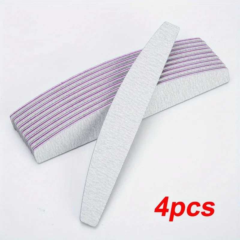 4개입 양면 네일 파일 및 버퍼, 100/180 그릿 에머리 보드, 아크릴 네일용 매니큐어 도구, 네일 기술자 용품