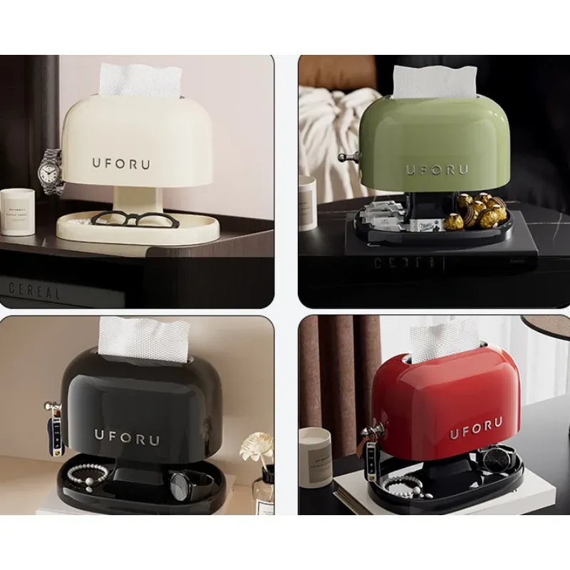 Multifunctional Double - Layer Storage Rack with Sealed, Dust - Proof Lid - Also A Tissue Box with Drawer