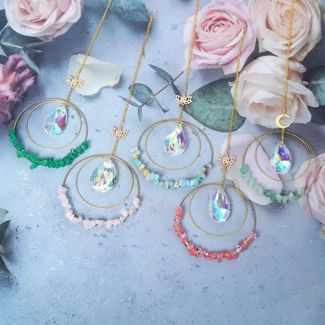 Dekoratív Kerti Napsütő Multolor Műszál Kristály Függő Medál Refrakció Szivárvány Szélcsalád Otthoni Dekoráció A Teraszhoz - Image 3