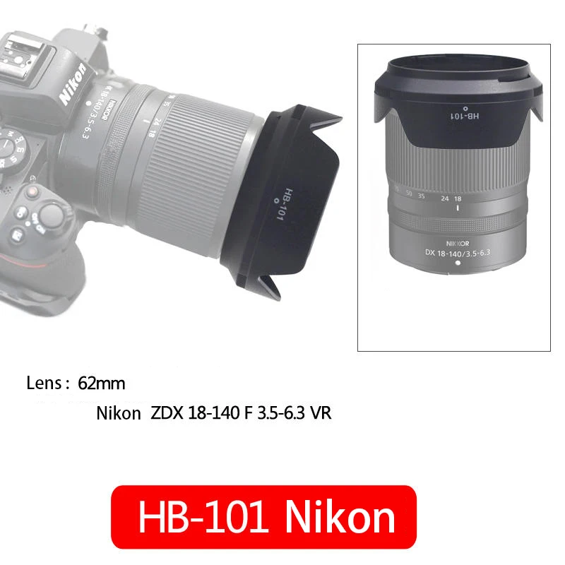 62Mm Nikon Hb-101 Cappuccio Nikon Z Dx 18-140Mm Obiettivo Z7Ii Z6Ii Z5 Z9 Z7 Z6 Zfc Micro Accessori Per Fotocamere Singole