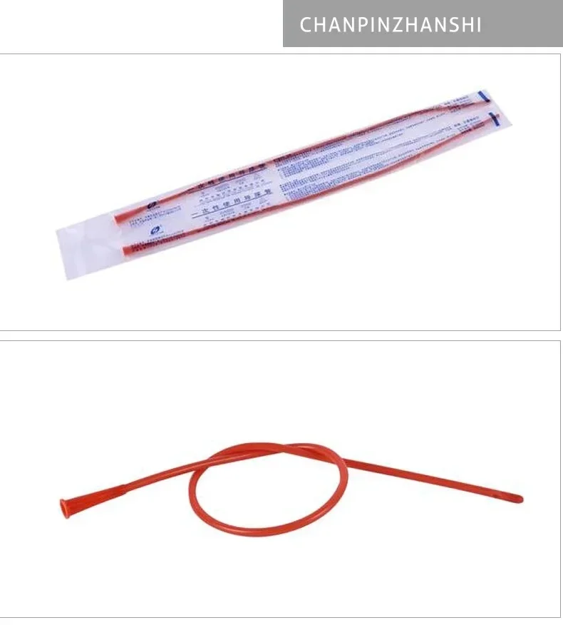 Disposable Foley Catheter 20pcs / 5pcs Disposable Silicon-coated Red Latex Foley Catheter 38cm Fr8-Fr18