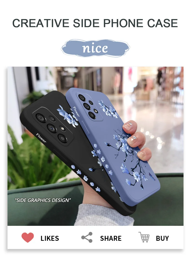 Blooming Orchid Hülle für Samsung Galaxy A73 A53 A33 A23 A13 A03 A72 A52 A52S A32 A22 A12 A02 A02S A71 A51 A31 A21S 4G 5G Abdeckung – Detail 1