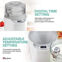Yogurt Maker with 2 Quart Glass Jar (64 Oz.), White, 2025 Edition, Adjustable Time & Temperature Control 2
