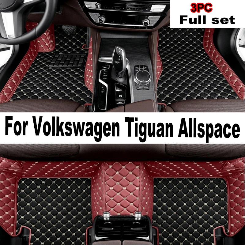 

Car Mats Floor For Volkswagen Tiguan Allspace LWB 2017~2022 7seat Leather Not Computer Box Under The Driver Seat Car Accessories