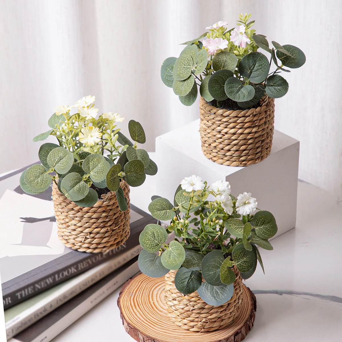 Artificial Eucalyptus Flower Potted Plant 1