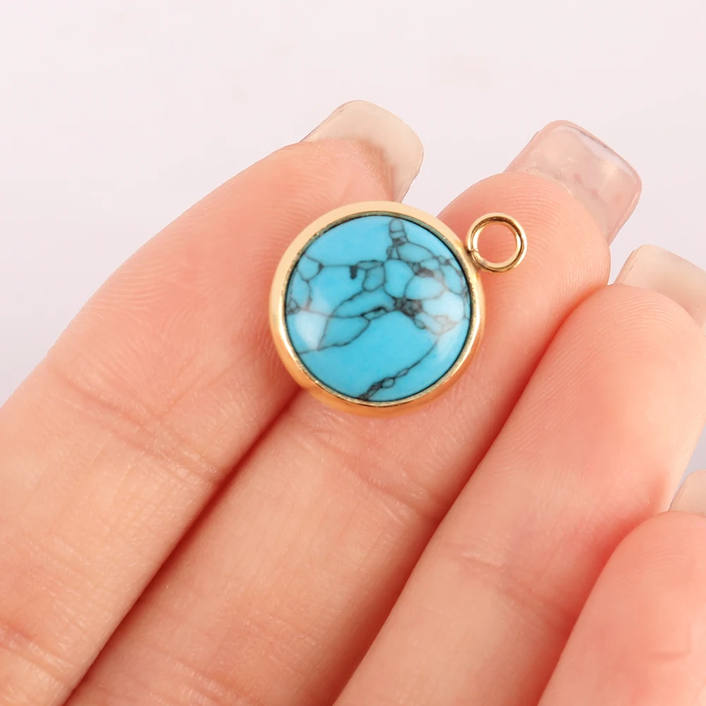 10 Stück Edelstahl-Harz-Rohling-Cabochon-Cameo-Grundtablett-Fassung, Blenden, blanko, Doppellöcher, Charm für die Schmuckherstellung – Detail 4