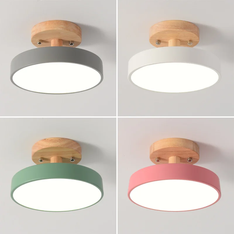 

Macaron светодиодный потолочная лампа современная простая гостиная спальня круглая металлическая резиновая деревянная Прихожая крыльцо балкон интерьер