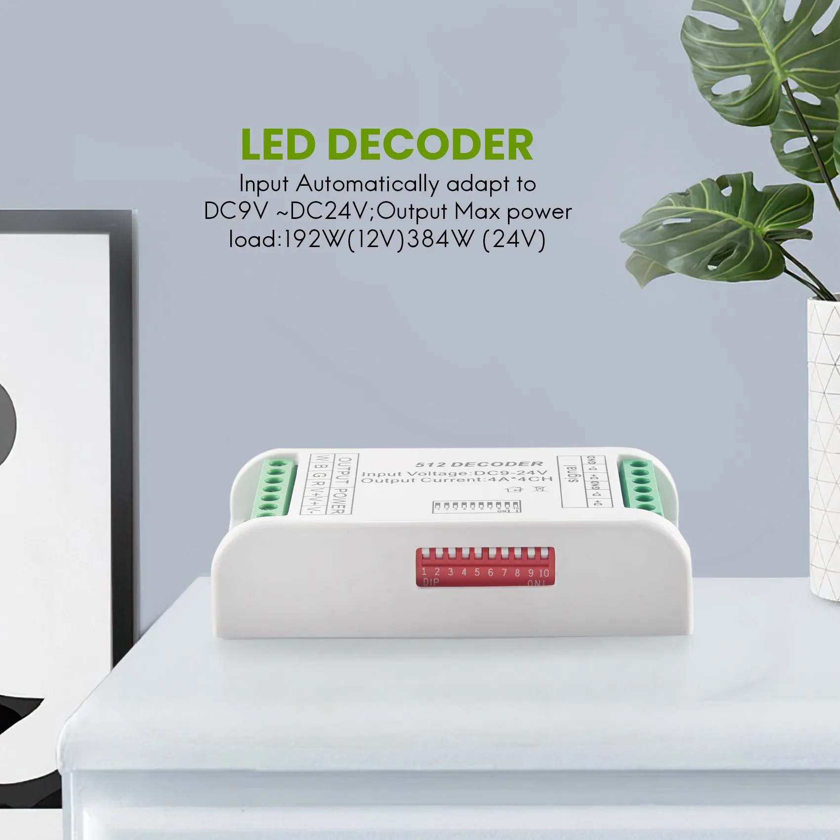 A23F-Mini 4 채널 DMX RGBW 디코더 16A RGB RGBW 스트립 컨트롤러 LED 스트립 조명용 DMX 512 디머 드라이버 DC9-24V