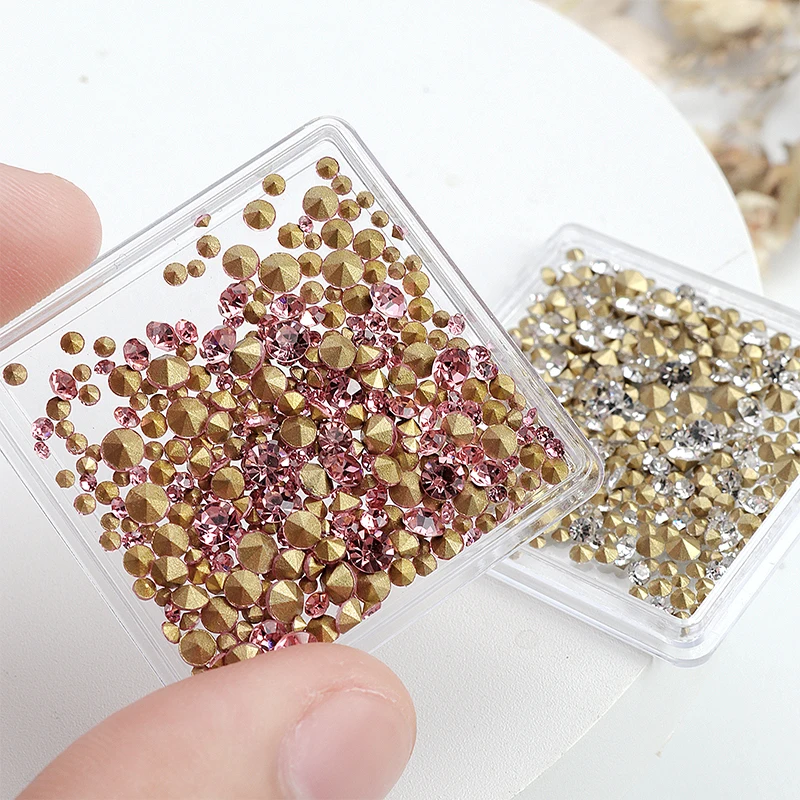 

Boxed Sharp bottomed colored rhinestone MIX SIZE Nail Decoration 3D combination Jewelry DIY Manicure Art Accessories GZ-552