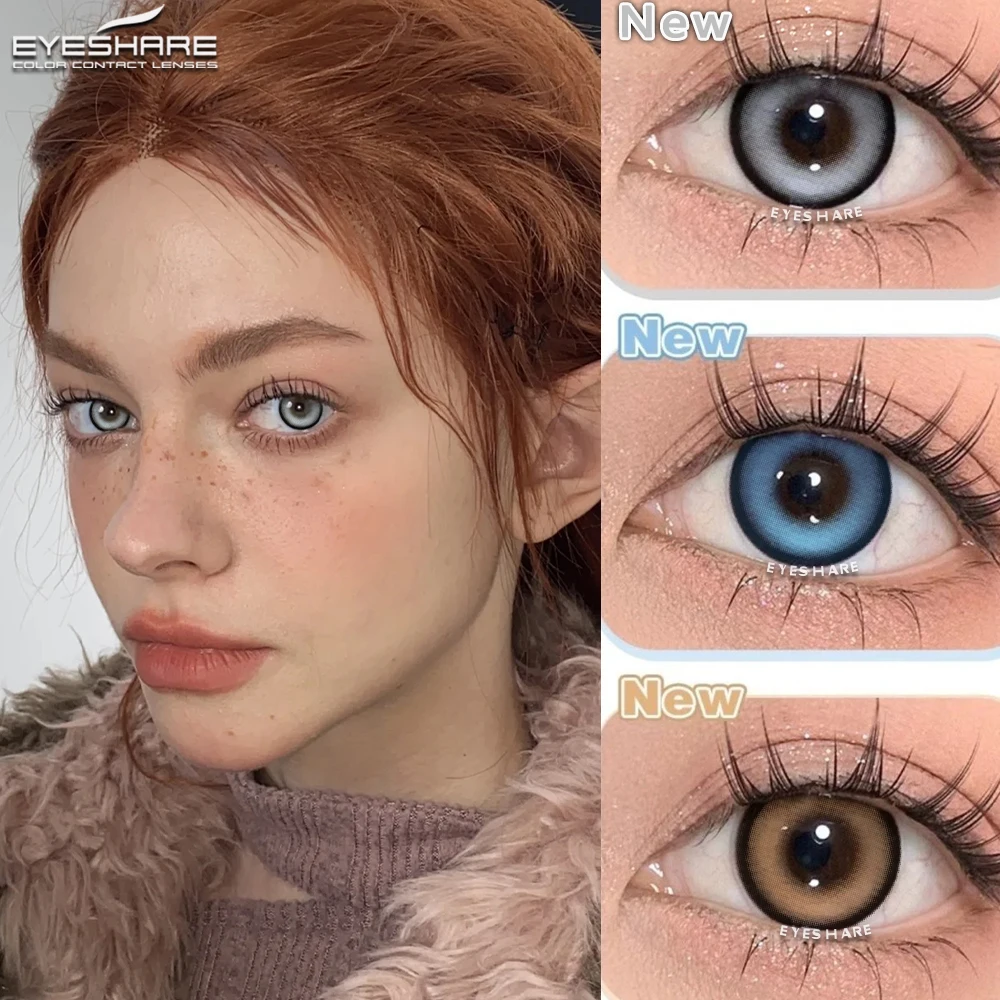 EYESHARE New Color Contact Lenses for Eyes 1 Pair Natural Blue Contact Lenses Yearly Fashion