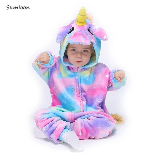 Kigurumi combinaison pyjama licorne pour enfants couverture de nuit Costume d hiver pour b b s