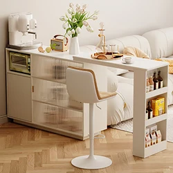 High Square Bar Table Glass White Reception Dining Bar Counter Table Countertop Cocktail Muebles De Cocina Lounge Furnitures