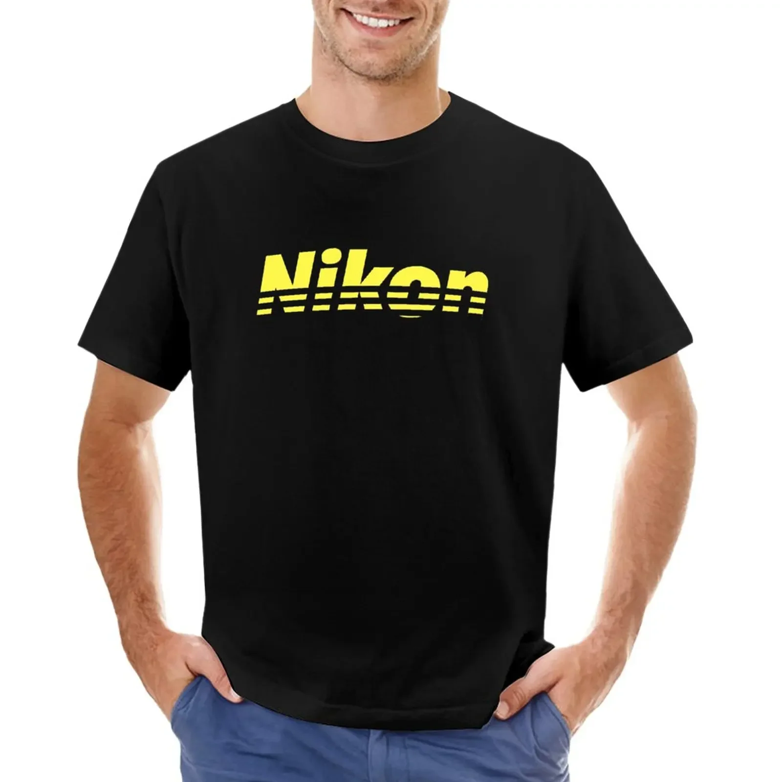 

Nikon Yellow Logo T-Shirt anime plus size tops mens clothing