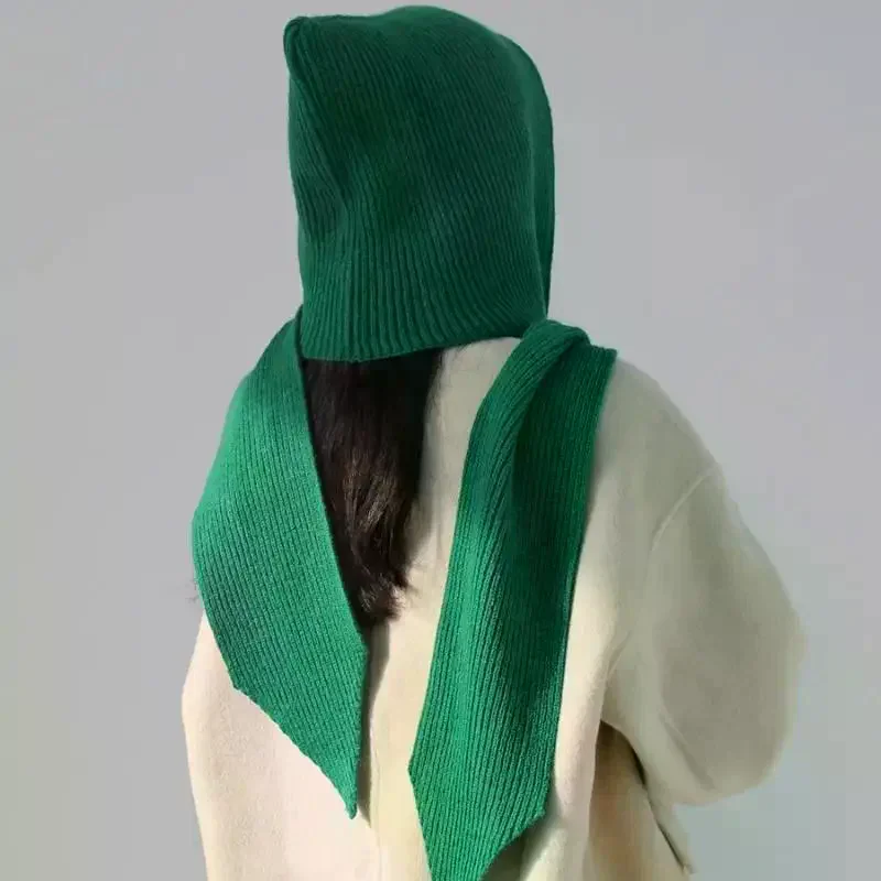 Women's Hat Scarf Set Women Bonnet Balaclava Korean Ins Beanies With Scarf Shawl Neck Warmer Coat Faux Collar Accessories - 3