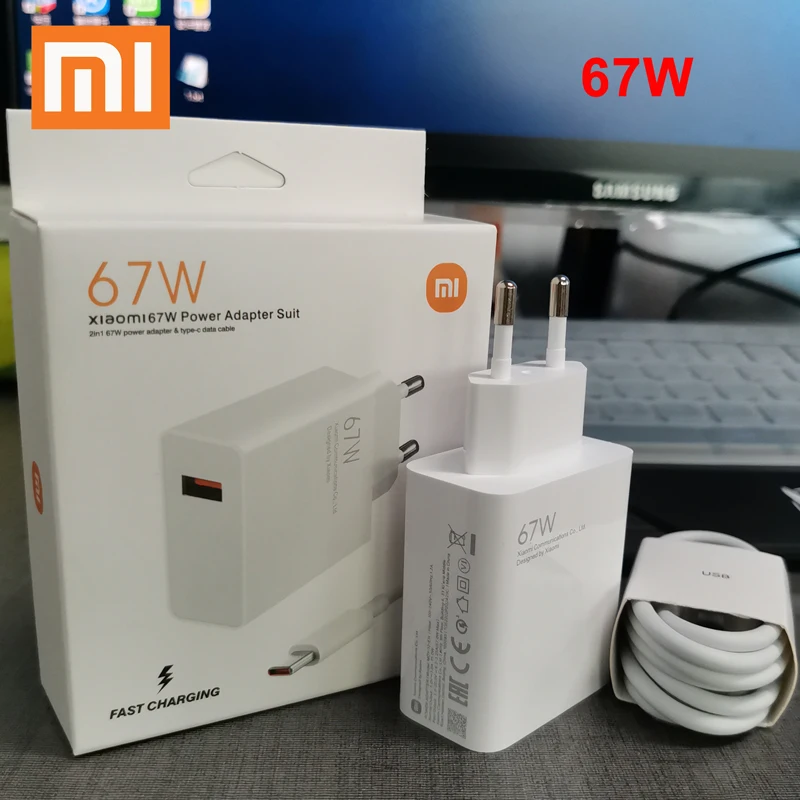 Xiaomi Fast Charger Qc4.0 67w Quick Charge Adapter 6a Type C For Mi 10 ...