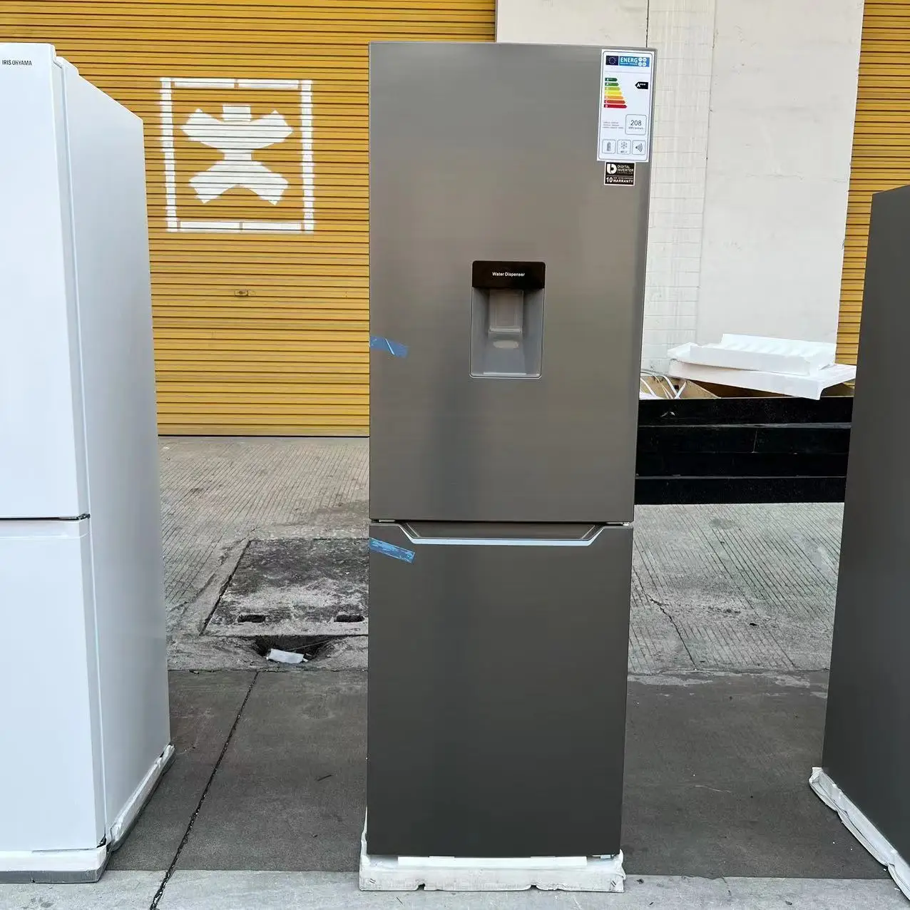 Sam sung bottom freezer with water dispenser stainless steel free standing BCD-321 air cooled two doors refrigerator cheap price