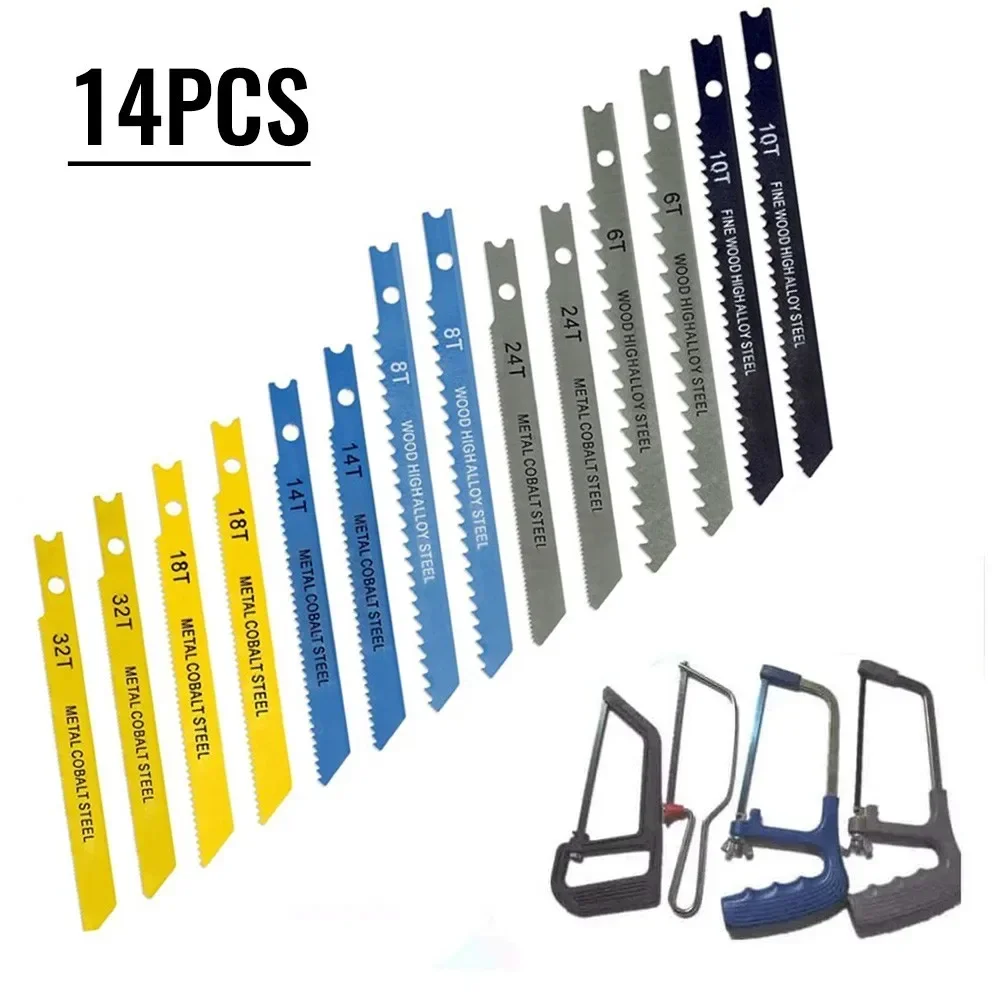 Assorted U Fitting Jigsaw Blade 14pcs For Black & Decker For Metal Plastic Wood Aluminum Jig Saw Blades Cutting