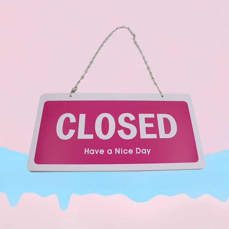 Open and Closed Business Signs Double Sided Wooden Acrylic Open Hanging Indicator Board for Restaurant Club Cafe Hotel Bar Shop