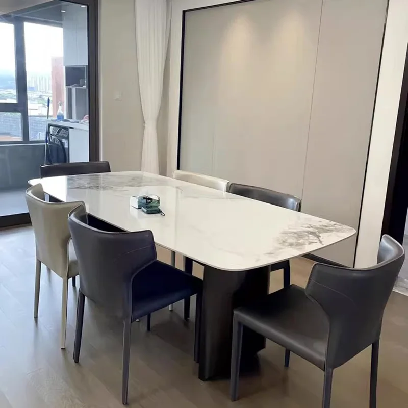 

Modern Outdoor Dining Tables Hallway Marble Conference Luxury Dining Tables Hotel Study Mesas De Comedor Home Furniture WJ40XP