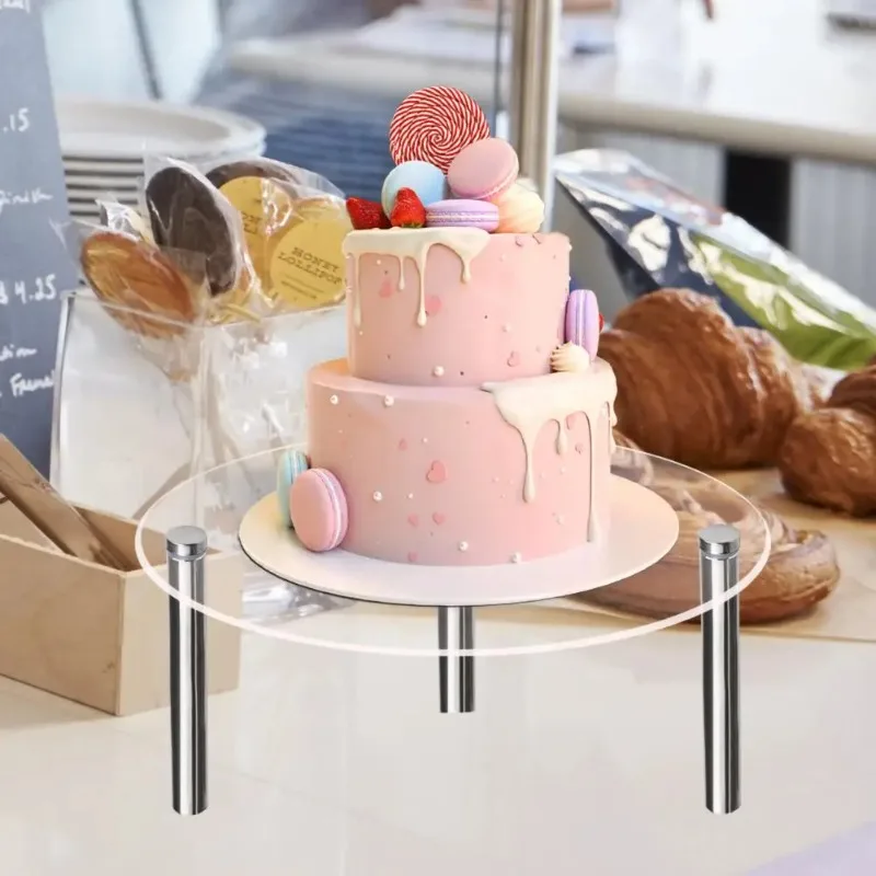 Supporto Per Torte In Acrilico Trasparente 2 Pezzi | Rotondo Riempibile Con Luci LED | Per Matrimoni E Feste Fai Da Te - 2