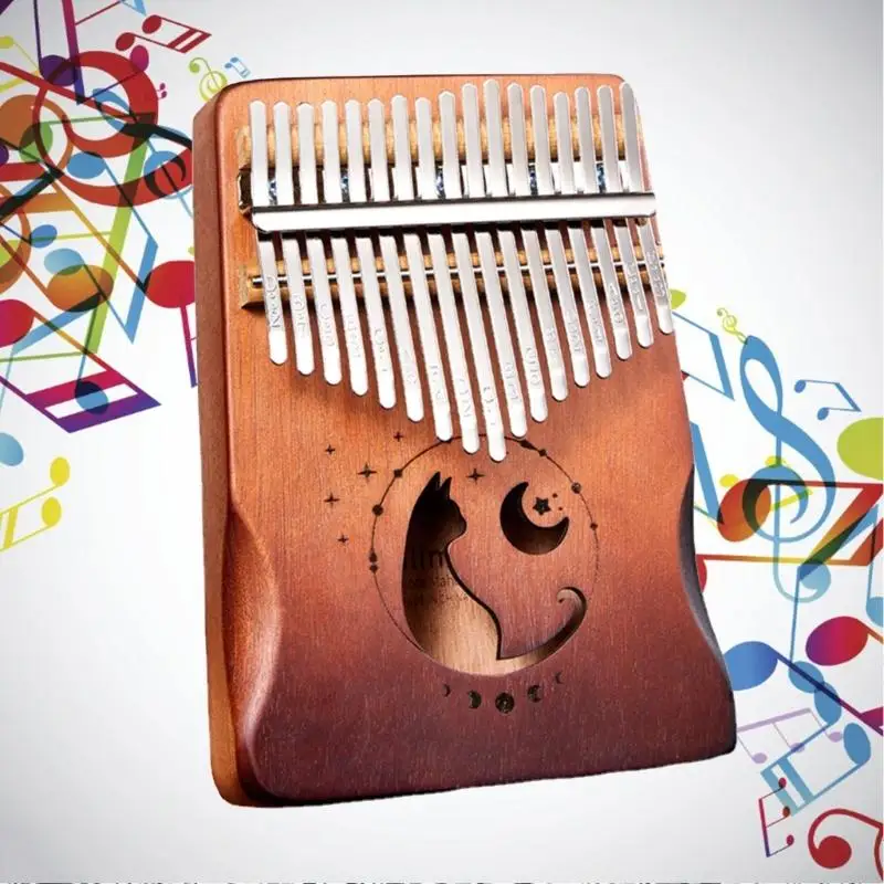 831C 17 Keys Thumb Piano with Tuning Mallet, Kalimba Musical Instrument Finger Piano