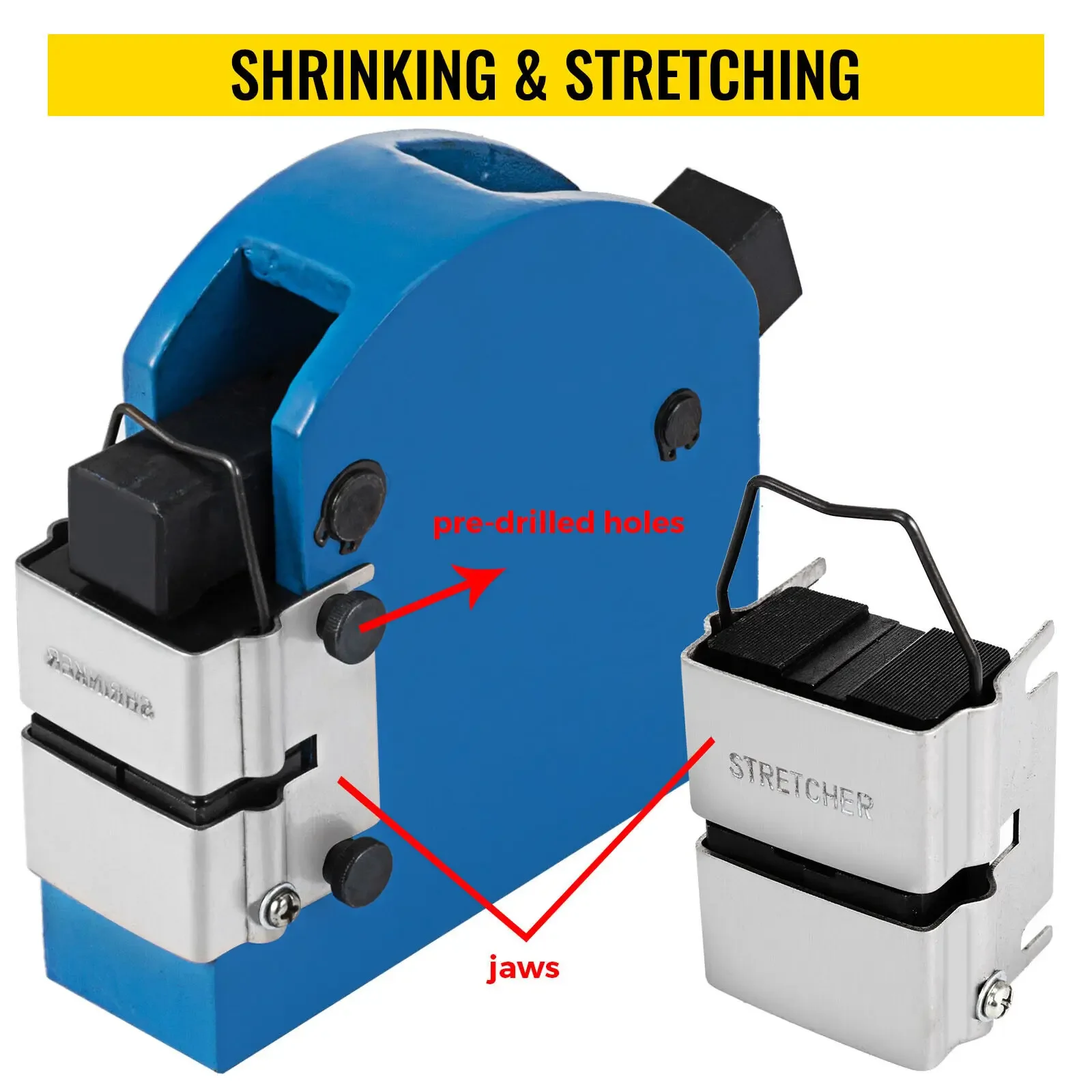 VEVOR Steel Jaws 2 Set sheet metal shrinker stretcher Stretcher housings 18 Ga Mild Steel 16 Ga Aluminum metal bender tool sheet metal machine