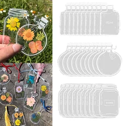 30pcs/Set Transparent Dried Flower Bookmarks DIY Book Marks Glassware Stickers Flower Page Clips No Flower Stationery Handmade