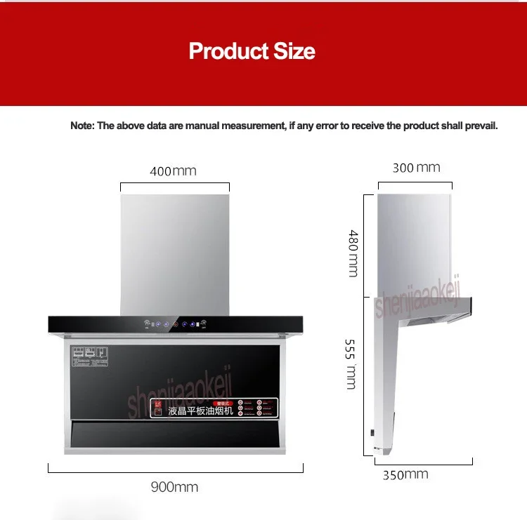 900mm Range Hood Somatosensory LCD Touch Panel Top Side Double Suction Large Suction Range Hood Intelligent Cleaning Range Hood 5
