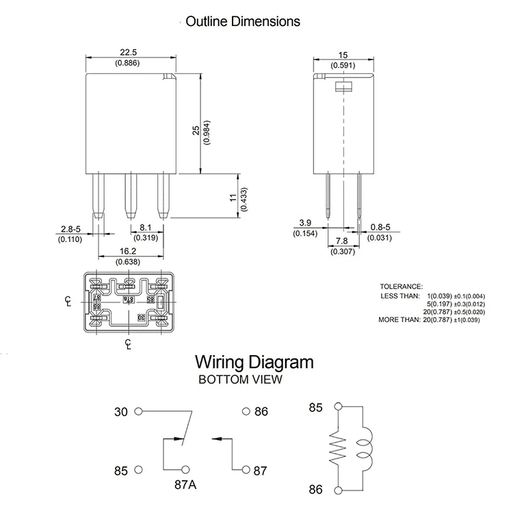 12V DC 301-1C-C-R1 U01 Kfz-Relais 35A/20A 5 Fuß Spule Bistabiles Verriegelungsrelais DPDT 30VDC 2A 1A 125VAC HFD2/005-S-L2-D Wirklich – Detail 8