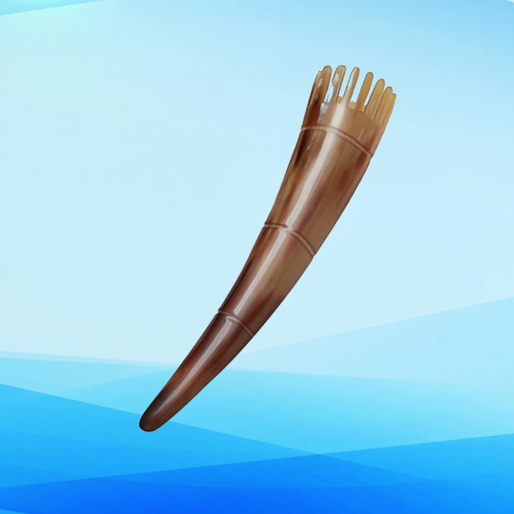

Natural Ox Horn Hair Comb Anti Static Portable Comb Hair Scalp Brush Hair Loss for Woman Men ( Long Handle )