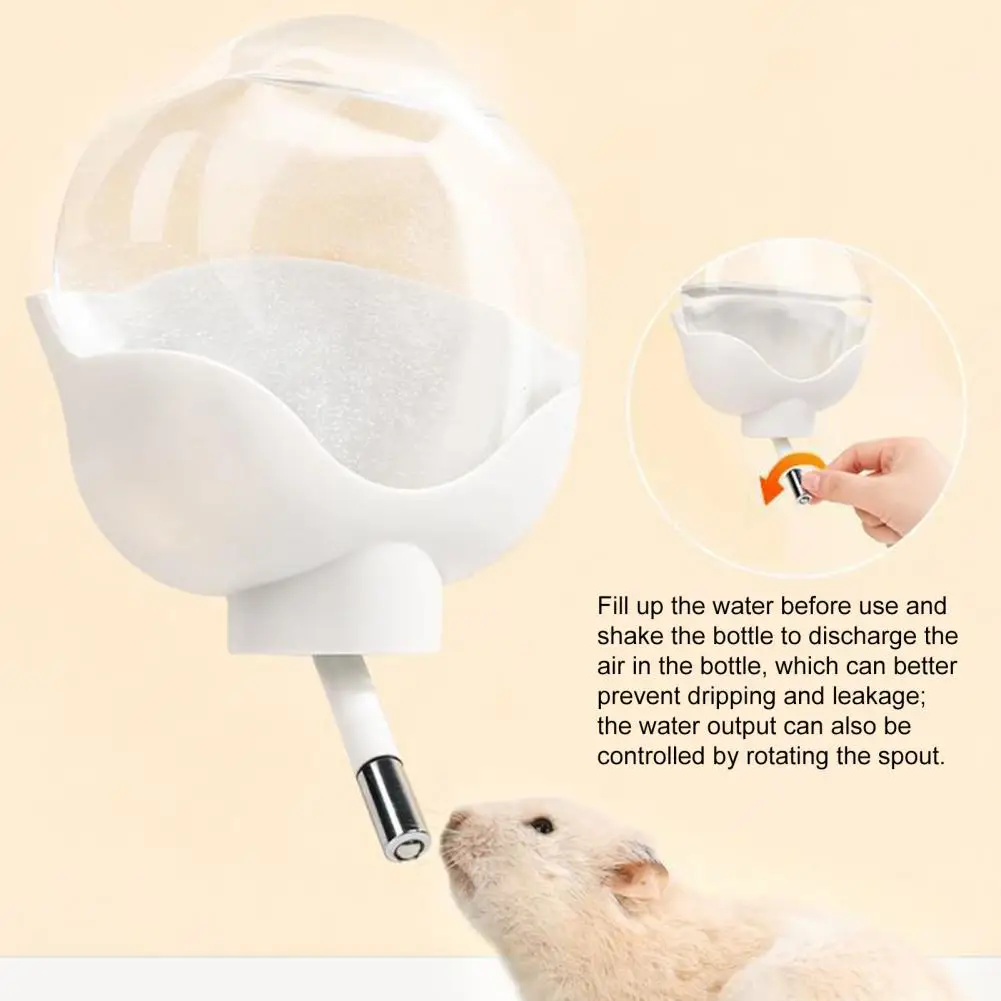 

500ml Hamster Water Feeder Adjustable Volume Flower Leak-proof Automatic Hanging Small Animals Water Dispenser Cage Supplies