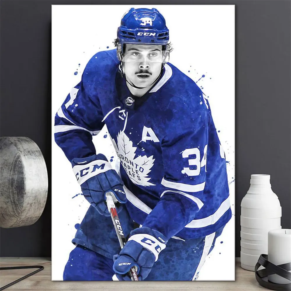 Auston Matthews Hockey Player Art Aesthetic Poster 6 Canvas Poster