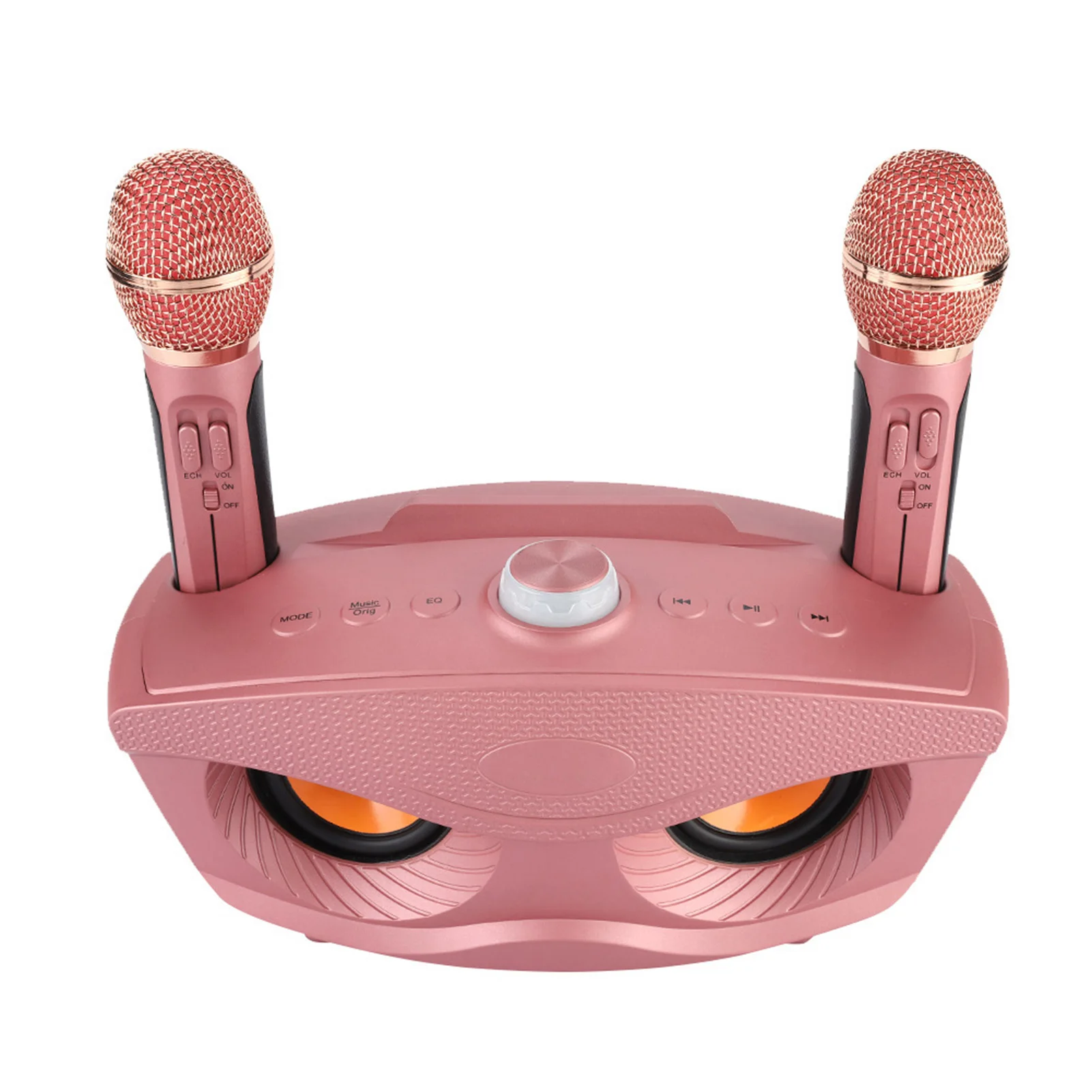 Home Karaoke Karaoke Machine Speaker Wireless Bluetooth Speaker Machine Home 2 Mircophones FM Radio Gold