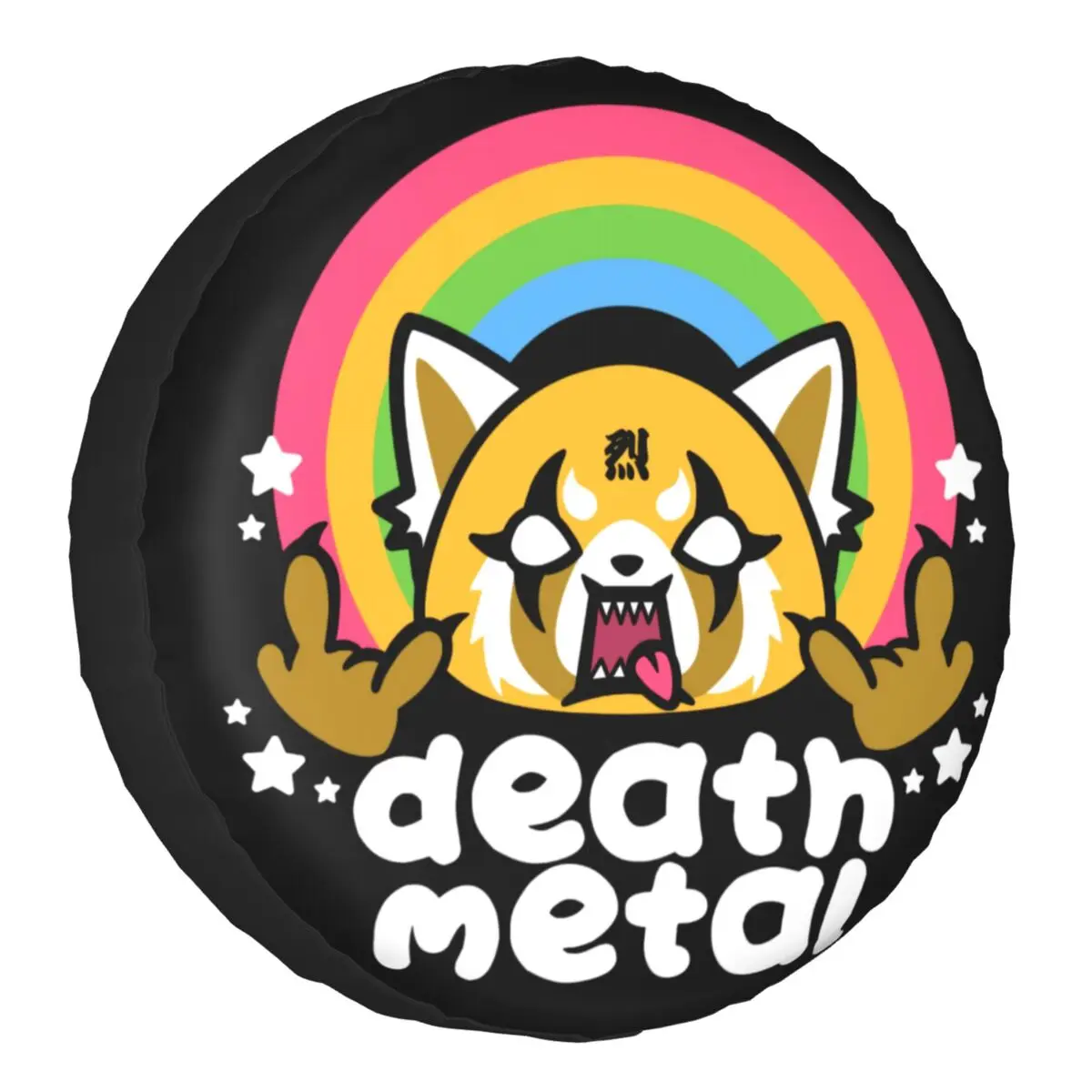 Death Metal Aggretsuko Aggressive Retsuko Spare Wheel Cover For Mitsubishi Pajero 4X4 Rv Tire Protector 14" 15" 16" 17" Inch