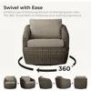 3 Pieces Patio Wicker Furniture Set, Outdoor Rattan Bistro Set with Removable Thickened Cushions, Fully Assembled(Gray Cus 3