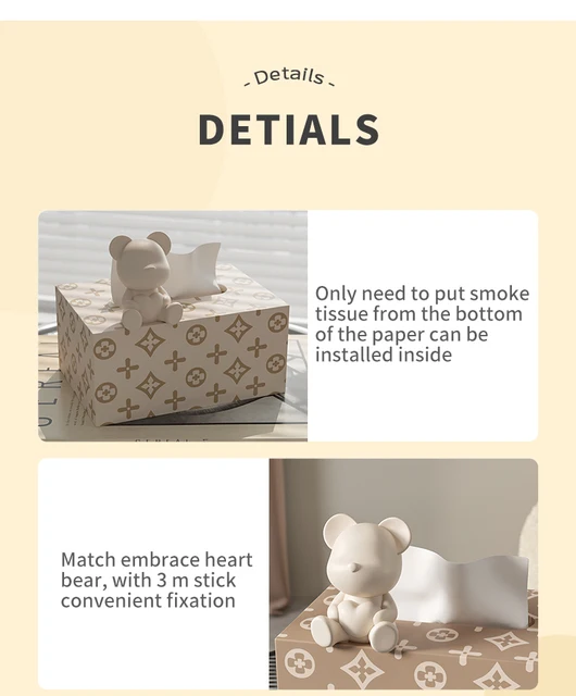 Luxury Tissue Box Cute Teddy Bear Ornaments Creative Household Tissue  Container Fashion Paper Towel Box Home Kitchen Decor - AliExpress