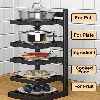 홈 스토리지 주방 액세서리, 조정 가능한 냄비 랙 정리함, 캐비닛 보관 주방 정리함, 냄비 뚜껑 랙 조리기구 홀더