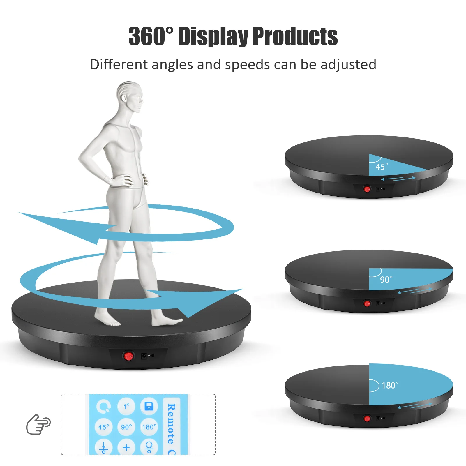 360 Degree Electric Rotating Display Stand Shop Round Display Turntable  Automatic Spinning Base 3 Speeds Adjustable - Jewelry Packaging & Display -  AliExpress