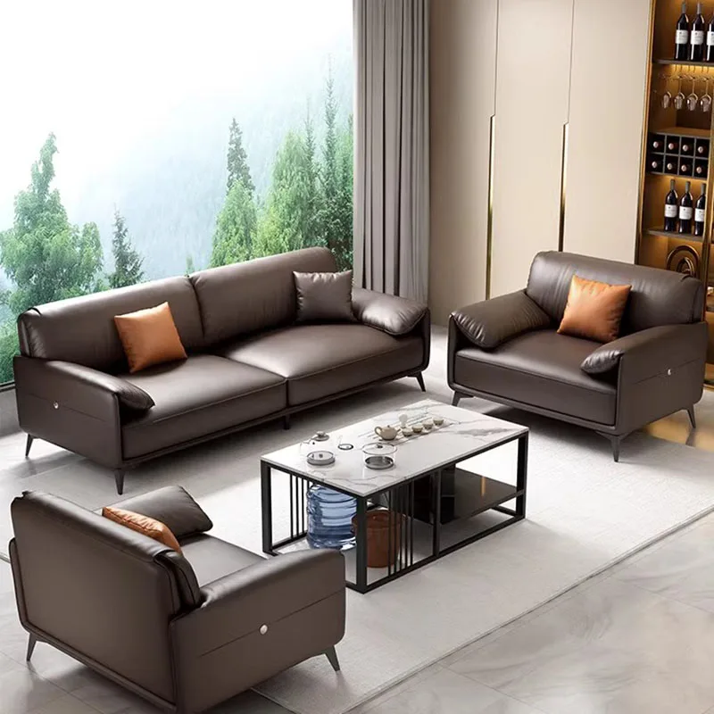 Lazy Floor Office Sofas Executive Modern Ergonomic Leather Reception Office Sofas Accent Muebles Para Hogar Furniture